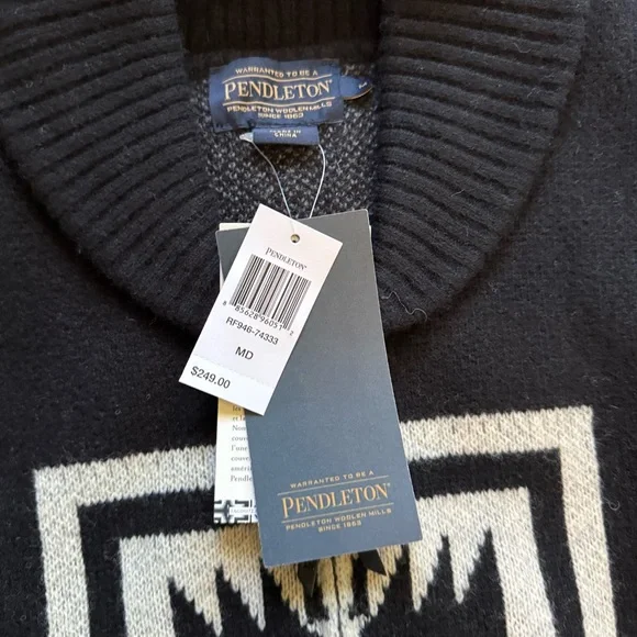 NWT Pendleton Men’s Harding Zip Lambswool Cardigan - Size Medium - Picture 8 of 9